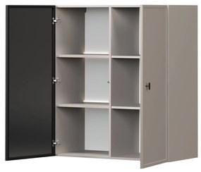 Vitrină suspendată pentru living Lorini 100 cm - cașmir / mâner negru T-bar