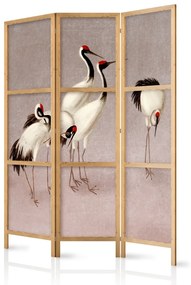 Paravan japonez - Cranes on a grey-pink background