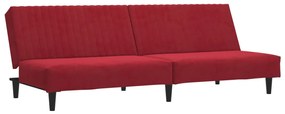 Canapea extensibila cu 2 locuri si taburet, rosu vin, canapea Bordo, Cu scaunel pentru picioare
