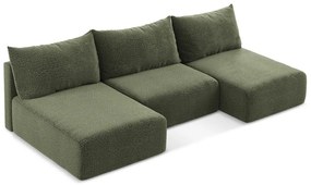 Colțar verde extensibil/cu spațiu de depozitare Kalena – Makamii