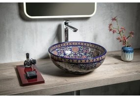 Sapho - Lavoar pe blat PRIORI Ø 41 cm, ceramică/multicolor