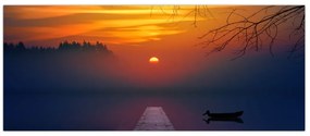 Tablou cu podul în apus de soare (120x50 cm)