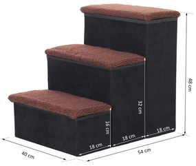 Scara captusita PawHut, cu sertare, 40x54x48cm, negru+maro | AOSOM RO