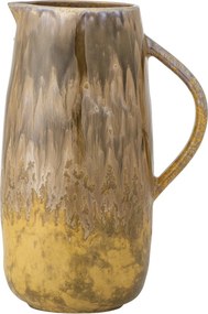 Carafă din ceramică artizanală, maro antichizat, finisaj patinat, 15×21 cm, „Lacey"