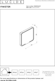 Lucide 33815/06/97 - Aplică de perete LED de exterior FINISTER LED/7W/230V IP54