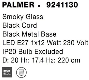 Lustra, Pendul modern PALMER fumuriu