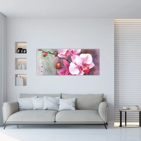 Tablou - Orhidee, acvariu (120x50 cm)