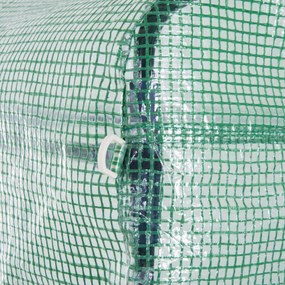 Outsunny Șopron de folie, Seră, umblabil, Fereastră plasă, Cadru metalic, 4x3x2m, Verde | Aosom Romania