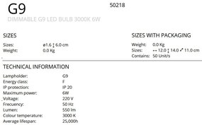 Bec G9 LED 550Lm 3000K 6W