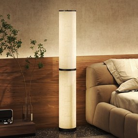 HOMCOM Lampă de Podea cu Telecomandă și Reglaj Temperatură 3000-6000K, Abajur din Material Textil, Ø20x135 cm, Bej | Aosom Romania