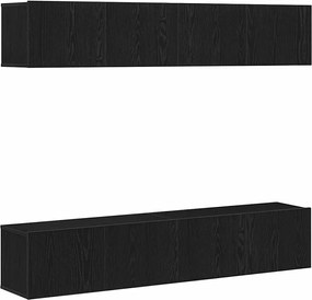 vidaXL Set comodă TV 4 pcs Stejar Negru 80 x 30 x 30 cm Lemn compozit