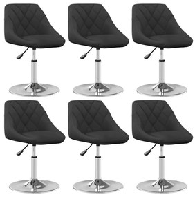 vidaXL Scaune de sufragerie pivotante 6 buc, negru, catifea