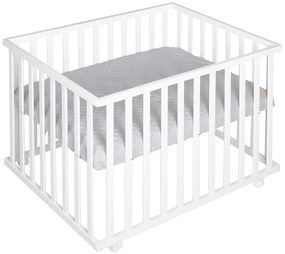 Țarc pentru copii alb cu roți 100x75 cm Style – Roba