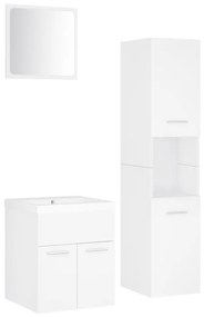 3071126 vidaXL Set mobilier de baie, alb, lemn prelucrat