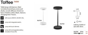 Veioza/Lampa de masa LED portabila de exterior Toffee tl negru