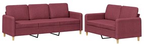 3202124 vidaXL Set canapea cu perne, 2 piese, roșu vin, material textil