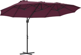 vidaXL Umbrelă de soare Roșu Bordeaux 372 x 198 x 243 cm