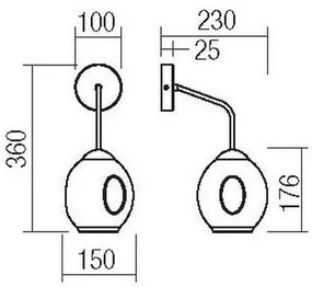 Lampă de perete Redo 01-2618 PIERCE 1xE27/42W/230V negru