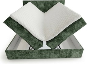 Pat boxspring tapitat DIRELIS VIBE 180x200 cm verde inchis Saltea: Saltea cu arcuri Bonell