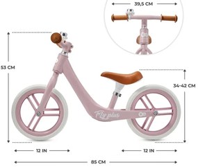 Bicicletă fără pedale KINDERKRAFT FLY PLUS Powder pink