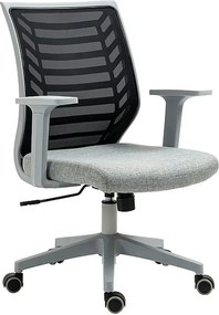 Scaun birou Q-320, gri/negru, stofa/plastic, 60x44x93/103 cm