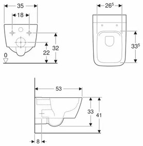 Vas wc suspendat Geberit iCon Square Rimfree