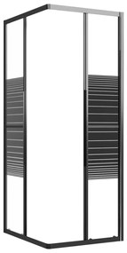 Cabina de dus cu dungi, negru, 80x70x180 cm, ESG 80 x 70 x 180 cm, Cu dungi