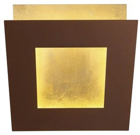 Aplica de perete LED design ambiental DALIA 22x22cm, corten/ auriu