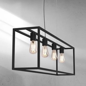 Lustră pe cablu FRAME 4xE27/60W/230V neagră