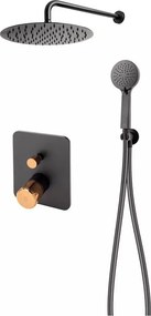 Sistem de dus incastrat FDesign Ardesia negru - rose gold
