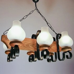 Candelabru rustic fabricat manual din lemn 6 brate Vela WOOD-VE-SP6