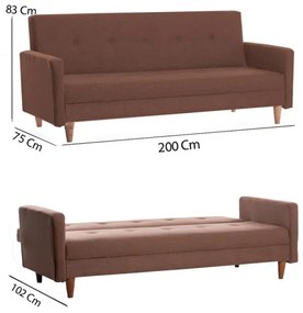 Canapea NARA, 2 locuri, maro