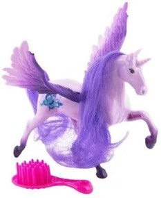 Unicorn/cal cu aripi, piepten, plastic 12 cm 3 culori