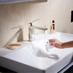 Baterie lavoar Hansgrohe Tecturis E EcoSmart+ finisaj crom lucios cu ventil Pop-Up
