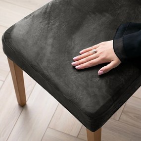 Restilo Husă pentru scaun Sento gri închis, 48 x48 x 58 + 10 cm, set de 4 bucăți