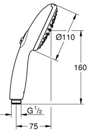 GROHE 1053152431 - Duș de mână VITALIO START 110, 600 mm, negru