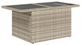Set canapea Garden de 9 piese cu perne gri deschis din poli ratan
