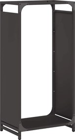 vidaXL Suport pentru lemne de foc negru Oțel laminat la rece