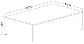 Masa de intalnire ProOffice 200 x 120 cm, alba
