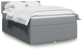 vidaXL Pat continental, gri deschis, 140x200 cm, material textil