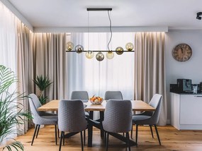 Lustra suspendata design modern Inoa fumuriu/chihlimbar