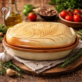 Oala Din Lut Pentru Sarmale - Gust Autentic Romanesc, Glazurat, 4.5 litri