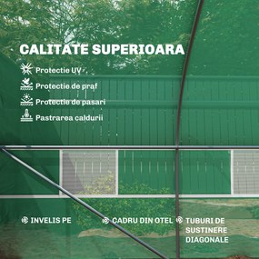 Outsunny Sera gradina, tip tunel, sera pentru plante, legume, fructe si structura din otel, Verde | Aosom Romania