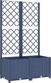 vidaXL Jardinieră de grădină cu spalier, albastru-gri, 80x40x136 cm, PP