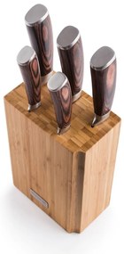 Set de cuțite G21 Gourmet Nature 5 bucăți + blocde bambus