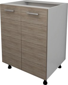 Corp Baza Lecce, 2 Usi, Stejar Sonoma Inchis/Alb, 60 x 50 x 80 cm