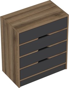 Dulap, Hanah Home, Elina, 70x40x79 cm, Nuc / Antracit