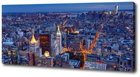 Pictură pe pânză Manhattan pe timp de noapte