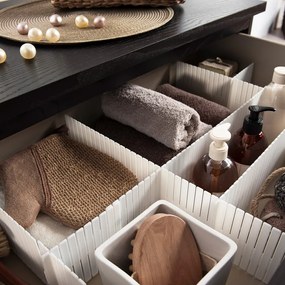 Set 6 separatoare pentru sertar Compactor Drawer Dividers, alb