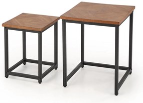 Set 2 mese de cafea Elza nuc/negru